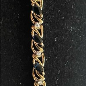 10k yellow gold Sapphire and Diamond bracelet
